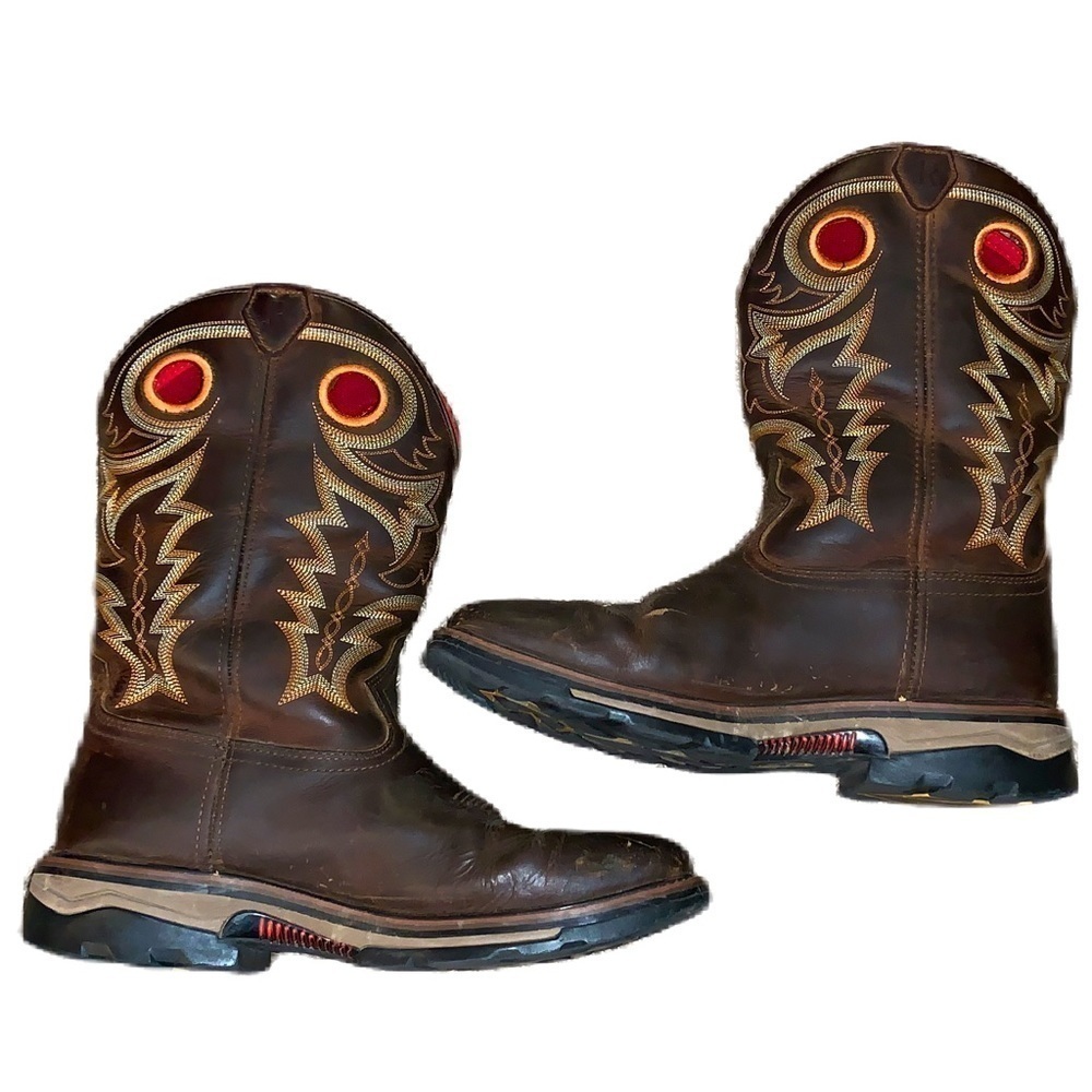 R Watson 12D Cowboy Western Leather Work Boots Waterproof Composite Square Toe - Picture 7 of 10